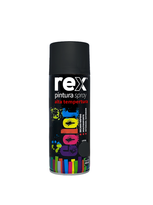 PINTURA SPRAY ALTA TEMPERATURA NEGRO REX 400 ML