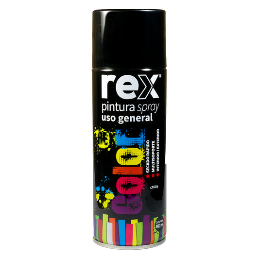 PINTURA SPRAY NEGRO BRILLANTE REX