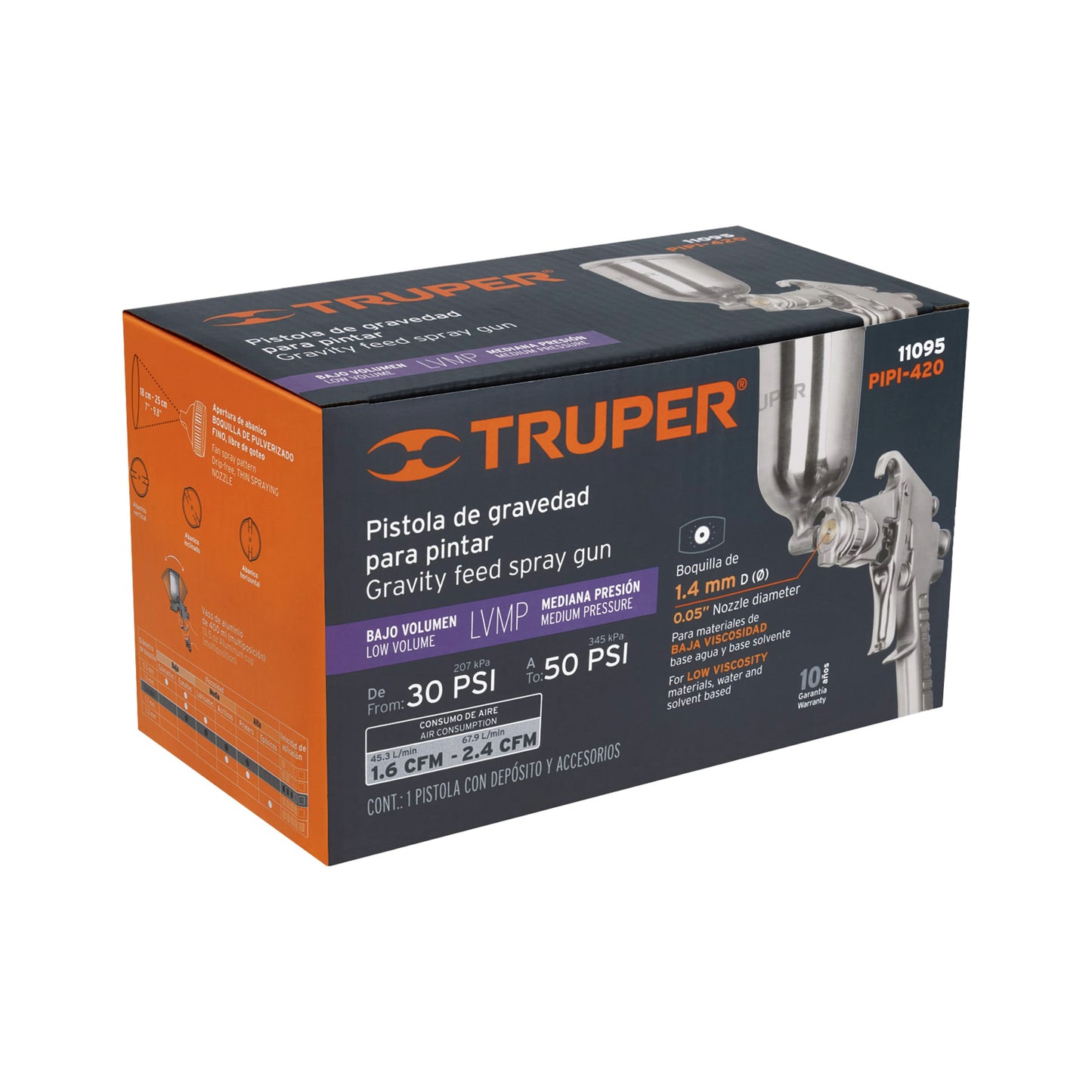 PISTOLA PARA PINTAR DE GRAVEDAD 1.4MM PIPI-420 TRUPER