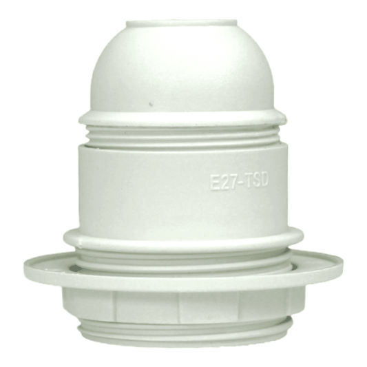 PORTALAMPARA E-27  BLANCO CON ANILLO MEC