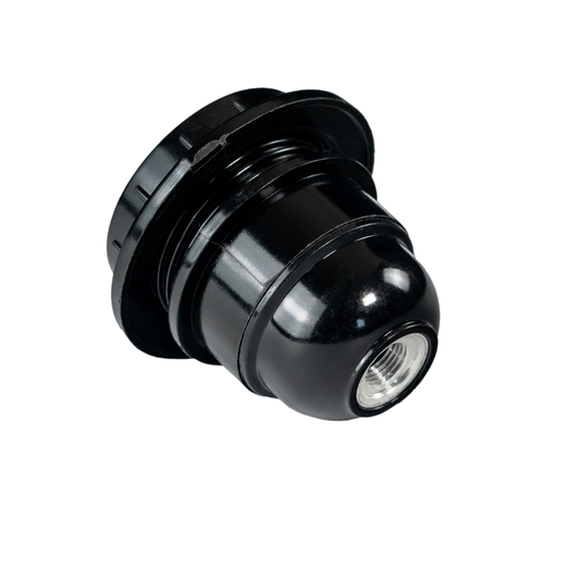 PORTALAMPARA E-27 NEGRO CON ANILLO MEC