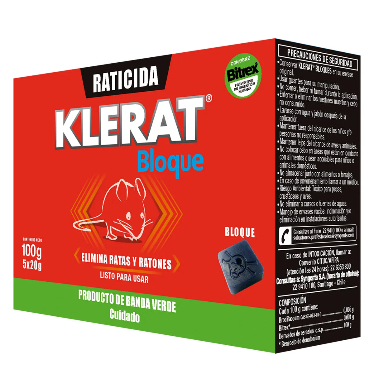 RATICIDA KLERAT BLOQUE 100 GR
