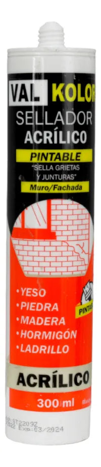SILICONA SELLADOR ACRILICO PINTABLE 300ML VALKOLOR