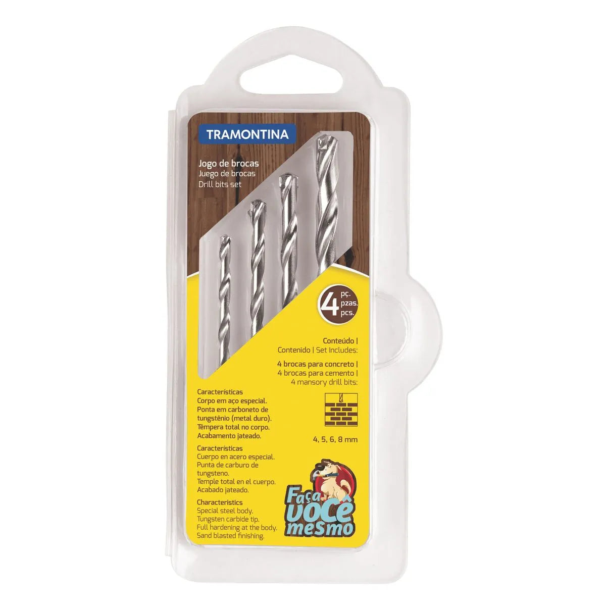 SET BROCAS CONCRETO 4PZS TRAMONTINA
