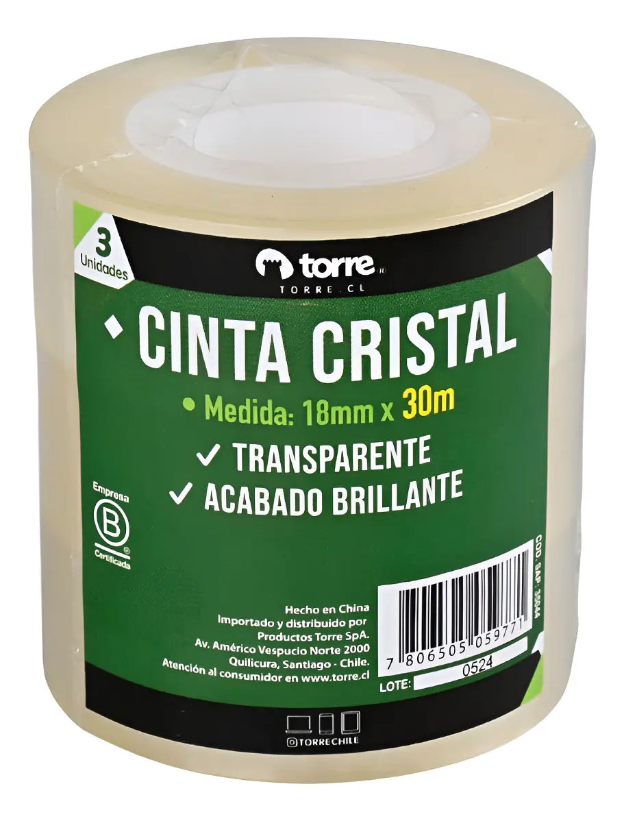 SET CINTA SCOTCH 3 UNIDADES 18MM X 30M TORRE