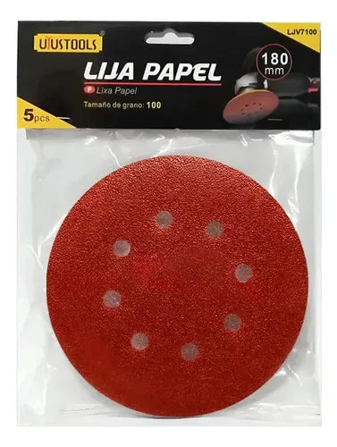 SET DISCO DE LIJA 5 PIEZAS CON VELCRO 7 PULGADAS UYUSTOOL