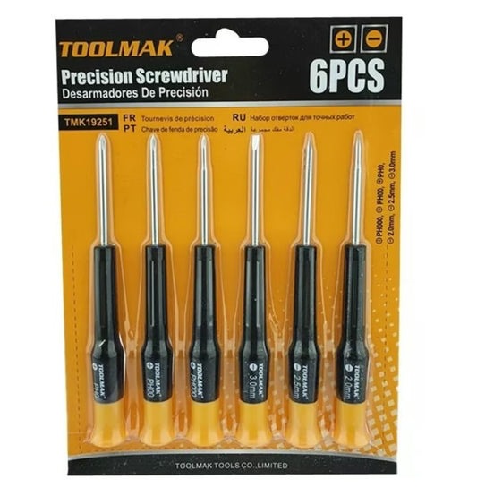 SET DESTORNILLADOR PRECISION RELOJERO 6PZ TMK (CRUZ - PALETA) TOOLMAX