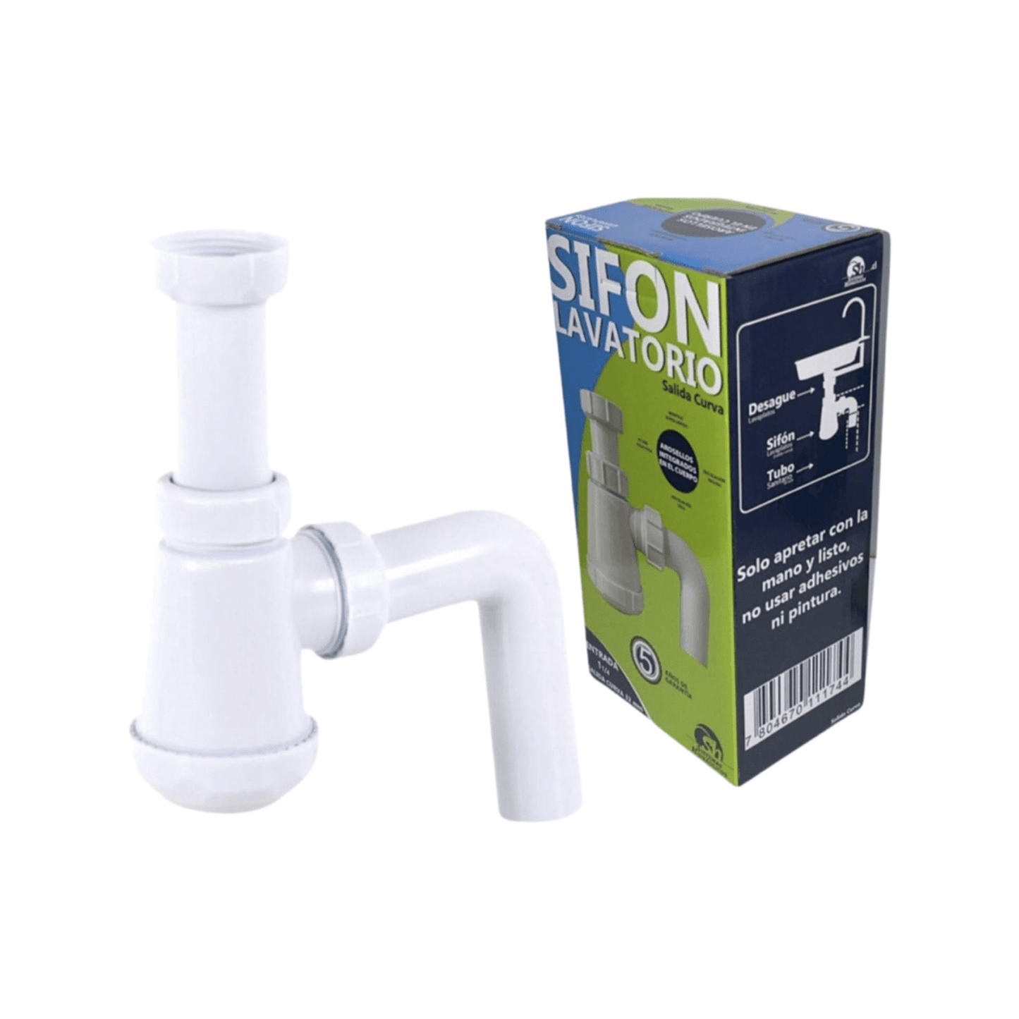 SIFON LAVATORIO TOLTEN SALIDA CURVA RESCO
