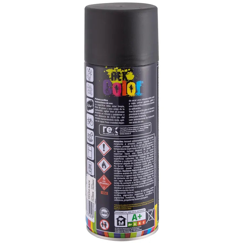 PINTURA SPRAY NEGRO MATE REX