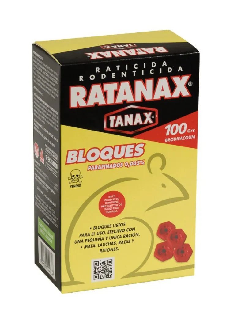 TANAX RATICIDA  BLOQUES 100GR - 5 CALUGAS