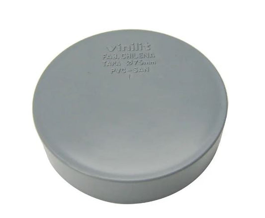 TAPA PVC GRIS SANITARIO 75 MM