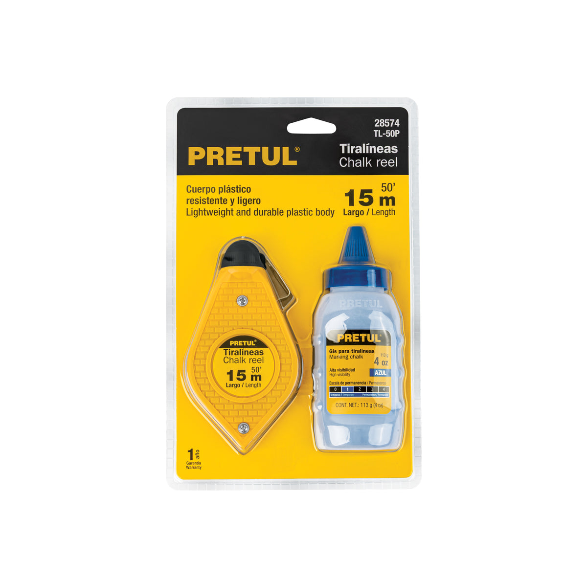 TIZADOR PLASTICO 15 MTS TL-50P PRETUL