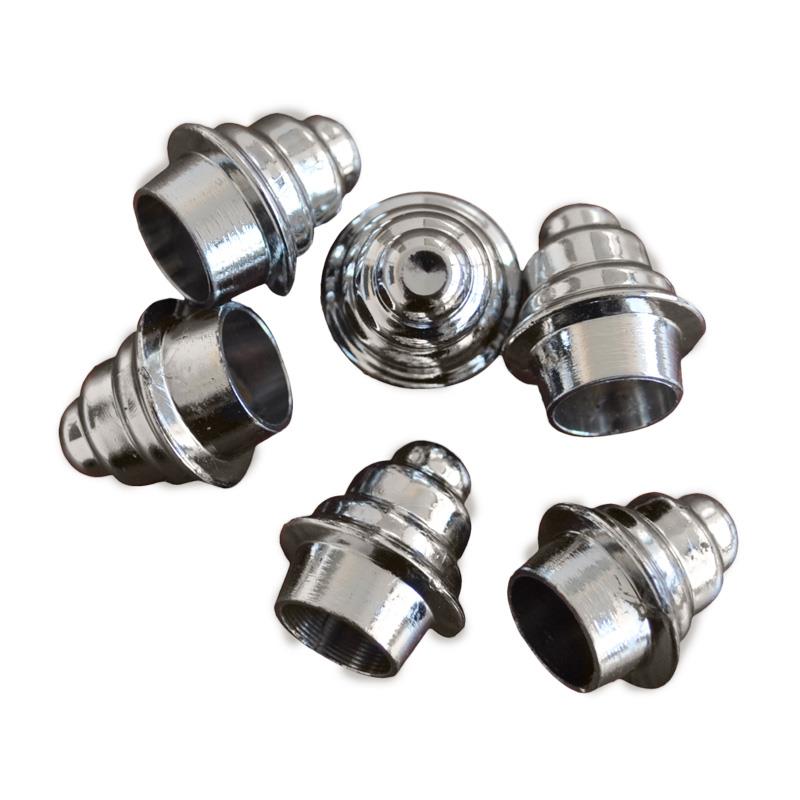 TOPE CROMADO RIZADO PARA TUBO CORTINA 12 MM
