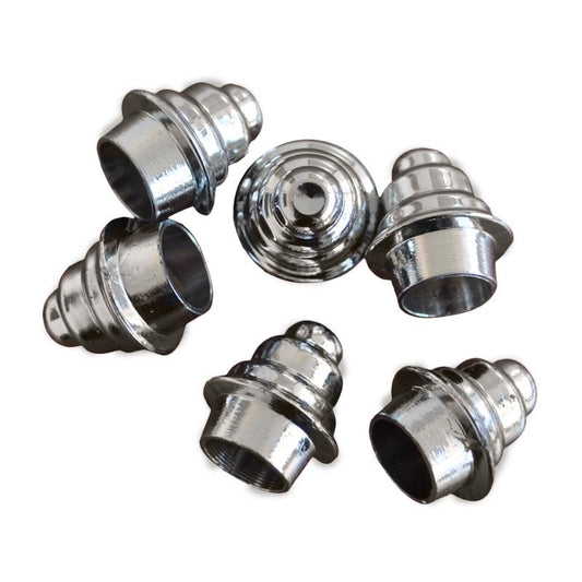 TOPE CROMADO RIZADO PARA TUBO CORTINA 12 MM