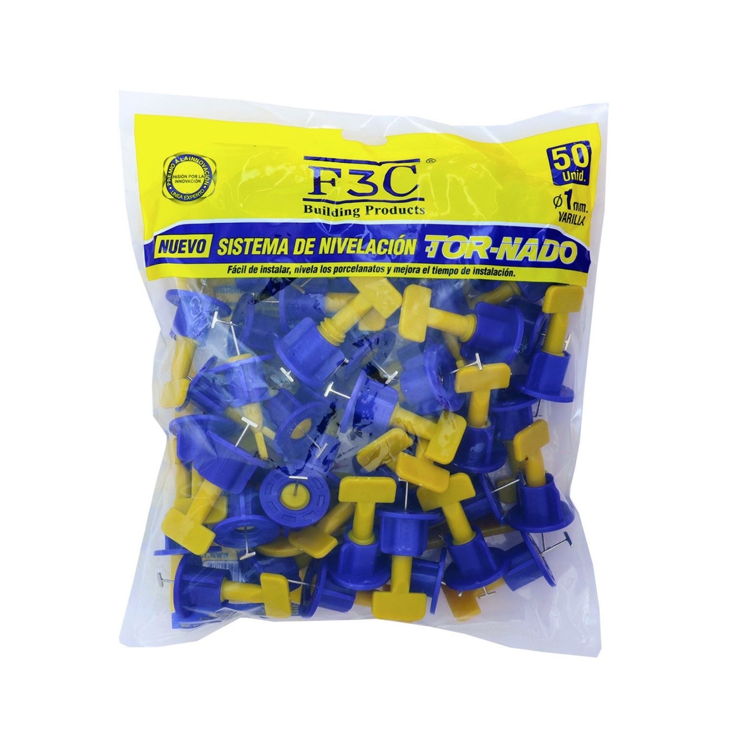 SISTEMA DE NIVELACIÓN TORNADO PORCELANATO 1.5MM F3C BOLSA 50 UNID