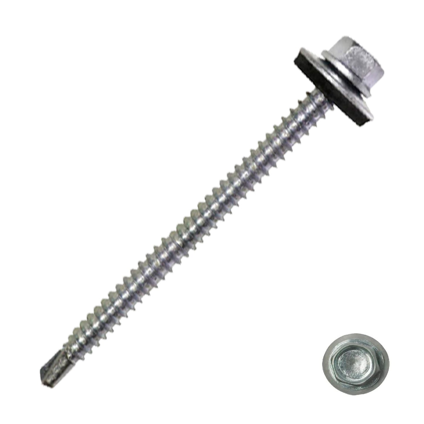 TORNILLO AUTOROSCANTE SELLADOR CABEZA HEXAGONAL 12 X 2.1/2 CAJA 100 UNID