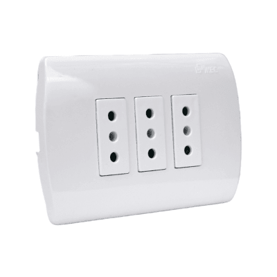 ENCHUFE TRIPLE EMBUTIDO 10A ARIS BLANCO 0200TA0503 MEC