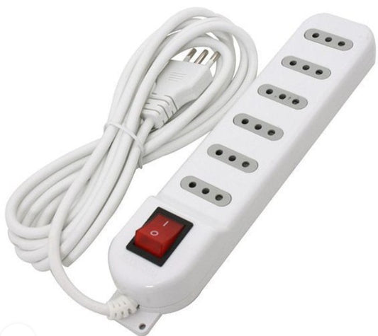 ALARGADOR 5 MTS CON INTERRUPTOR 6 TOMAS BLANCO KALOP