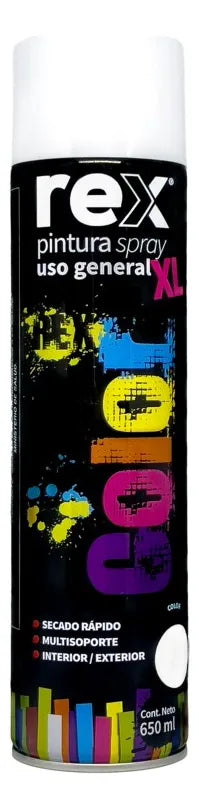 PINTURA SPRAY BLANCO BRILLANTE TAMAÑO XL 650 ML REX