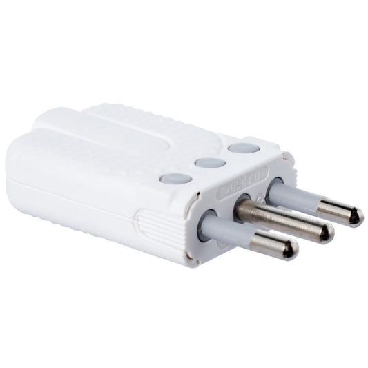 ENCHUFE MACHO CONVERTIBLE C/T  BLANCO - NEGRO 10A MEC