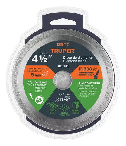 DISCO DE DIAMANTE 4 1/2 115MM TRUPER