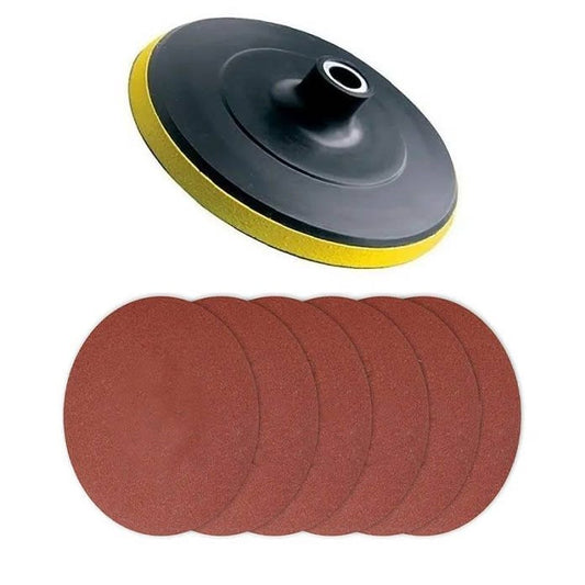 JUEGO DE ACCESORIOS DISCO PULIR CON ADAPTADOR TALADRO - ESMERIL
