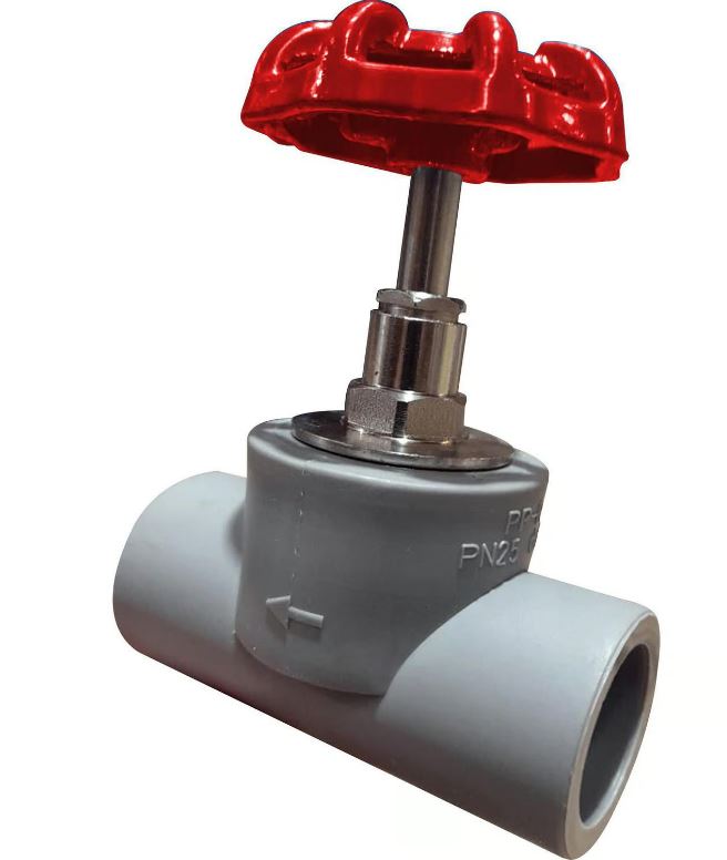 LLAVE DE PASO PPR 20MM MANILLA ROJA