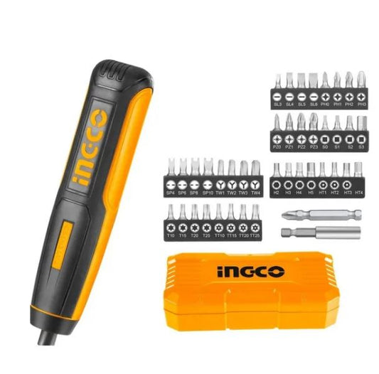 SET ATORNILLADOR INALAMBRICO+40 ACCESORIOS 1/4 PULG. 4V CSDLI04062 INGCO