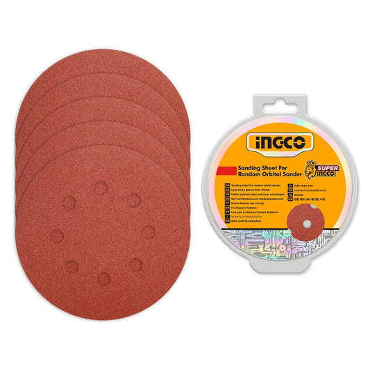 SET DISCO DE LIJA VELCRO 50 PCS 150MM/6 PULGADAS GRANO 40-180 INGCO
