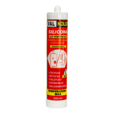 SILICONA ALTA TEMPERATURA ROJA EXT/INT 300ML VALKOLOR