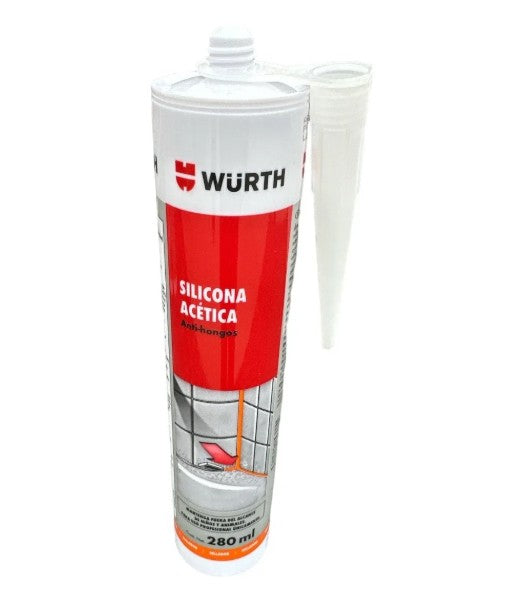 SILICONA ACETICA BLANCA 280ML WURTH